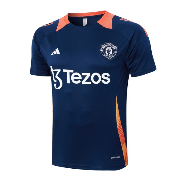 Camiseta Entrenamiento Manchester United 2024-2025 Azul Naranja